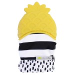 Itzy Ritzy Silicone Teething Mitt - Soothing Infant Teething Mitten with Adjustable Strap, Crinkle Sound & Textured Silicone to Soothe Sore & Swollen Gums - For Ages 3 Months & Up (Pineapple)