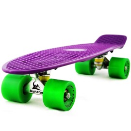 Skateboards Complete 22 Inch Mini Cruiser Retro Skateboard for Kids Boys Youths Beginners (Purple Green)