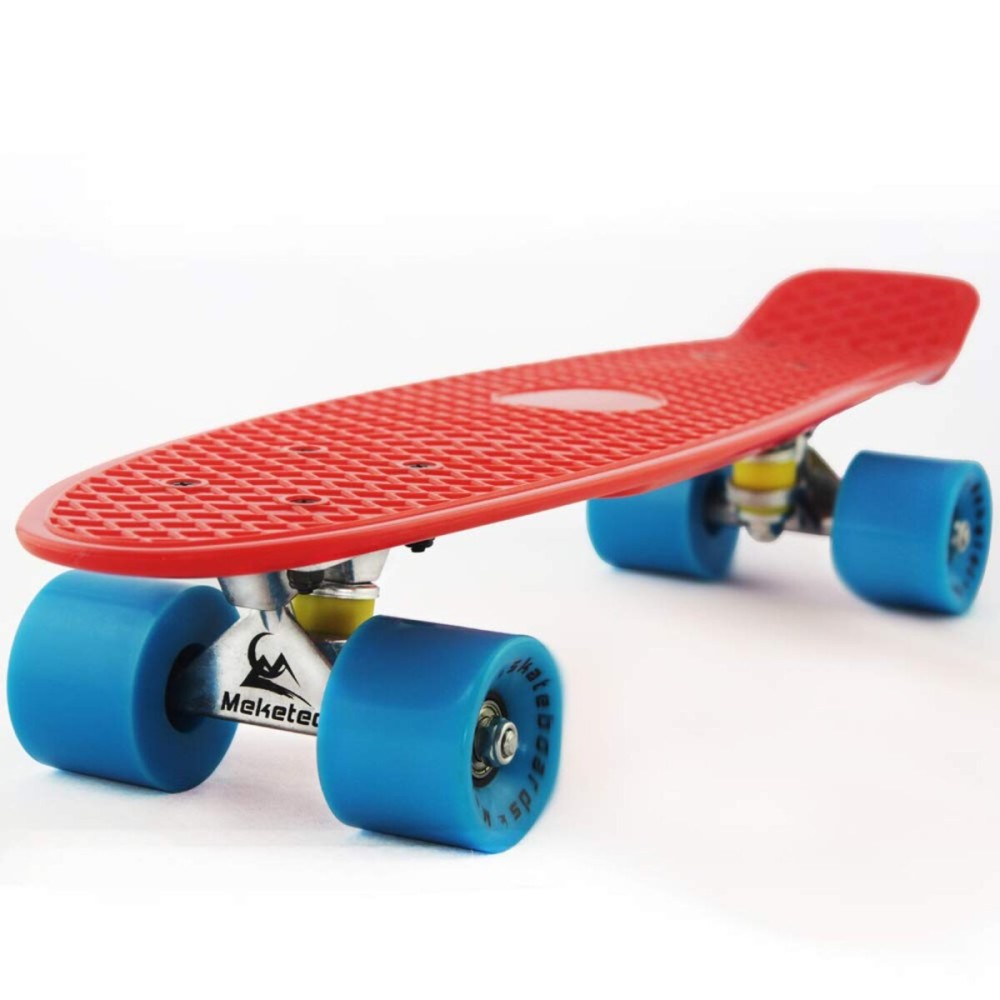 Skateboards Children 22 inch Complete Mini Criuser Kids Skateboard Toddler Board for Boys Girl Youth Beginners Teenagers Board Adults Patinetas Dog (Red Blue)