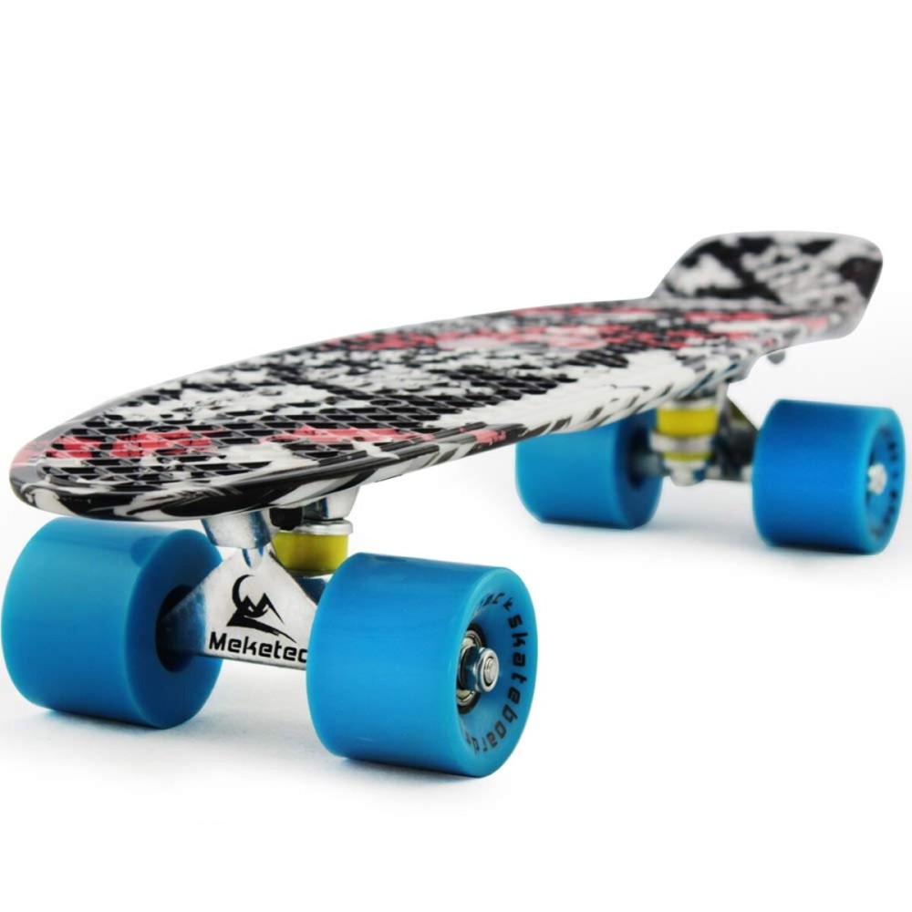 Skateboards Kids Mini Cruiser Retro Boy Girl Skateboard for Kids Youth Beginners Children Toddler Teenagers Adults Dog 22 inch (Graffiti)