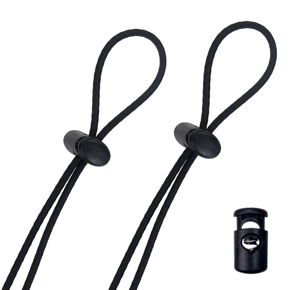 Flow Goggle Strap Kit (2-Pack) - Replacement Bungee Cord Straps for Swim Goggles (Solid Black)