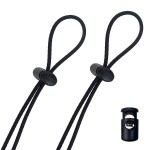 Flow Goggle Strap Kit (2-Pack) - Replacement Bungee Cord Straps for Swim Goggles (Solid Black)