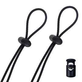 Flow Goggle Strap Kit (2-Pack) - Replacement Bungee Cord Straps for Swim Goggles (Solid Black)