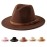 Jastore Kids Girls Boys Classic Wide Brim Bowknot Floppy Fedora Hat Wool Felt Bowler Cap (D-Coffee, 5-10 Years)