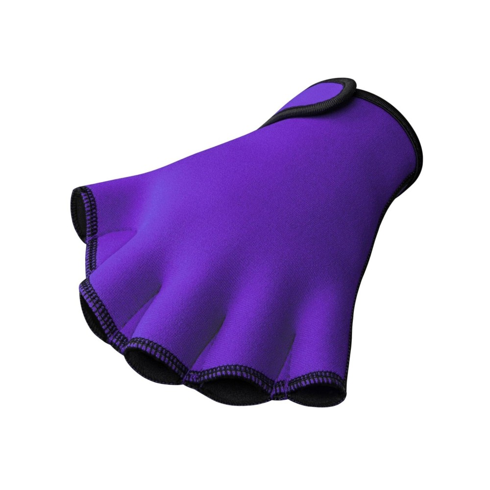 FitsT4 Sports Aqua Gloves Webbed Paddle Swim Gloves Fitness Water Aerobics and Swimming Resistance Training Gloves for Men Women Children Purple S