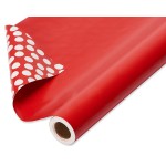 American Greetings Jumbo Reversible Red Wrapping Paper Roll for Christmas, Valentine\'s Day or Any Occasion (175 sq. ft., 1 Extra Large Roll-30 in. x 70 ft.) White Polka Dots