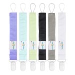 babygoal Solid Color Pacifier Clips, 6 Pack Binky Paci Holder Clips Leashes Fits for Most Pacifiers and Binkies 6PS15