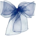 Elegant Organza Chair Sashes Sheer Fabric Sashes for Weddings, Parties, and Special Events - (Pack of 10 Pieces, Navy Blue)