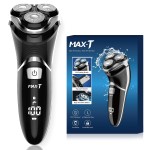 Men\'s Electric Shaver - MAX-T Corded and Cordless Rechargeable 3D Rotary Shaver Razor for Men with Pop-up Sideburn Trimmer Wet and Dry, IPX7 Waterproof, Plug & Play