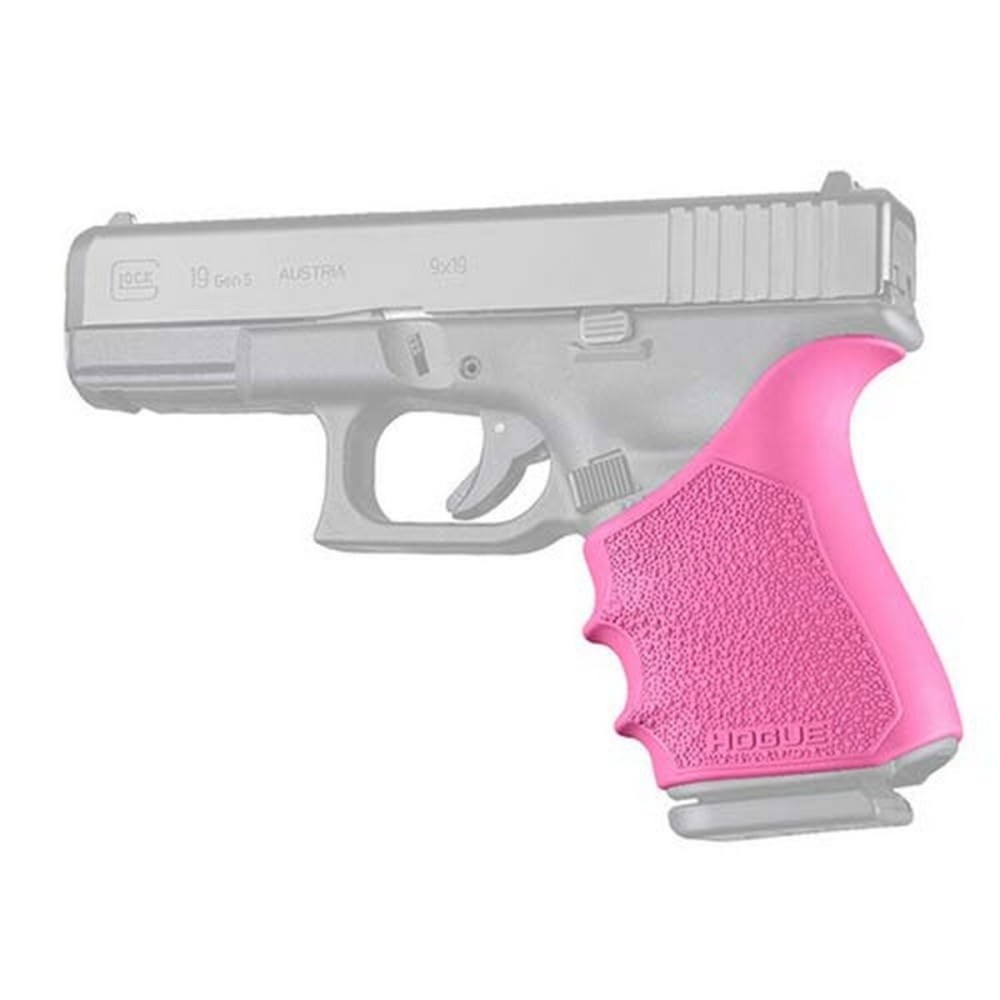 Hogue HandAll Beavertail Rubber Grip Sleeve for Glock 19, 23, 32, 38 (Gen 1, 2, & 5), Pink - 17057