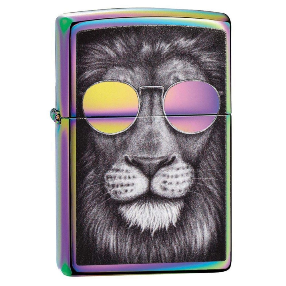 Zippo Lion in Sunglasses Multi Color Pocket Lighter, One Size