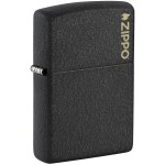 Zippo Classic Black Crackle Logo Pocket Lighter