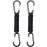 BRAVESHINE 2 Pack Black Paracord Keychain Carabiner Clips, Lanyard Hanger with Chain Hooks Heavy-Weight Stroller Hook Holder for Water Bottle, Key, Backpacks, Tools, Boys, Girls, Men, Women