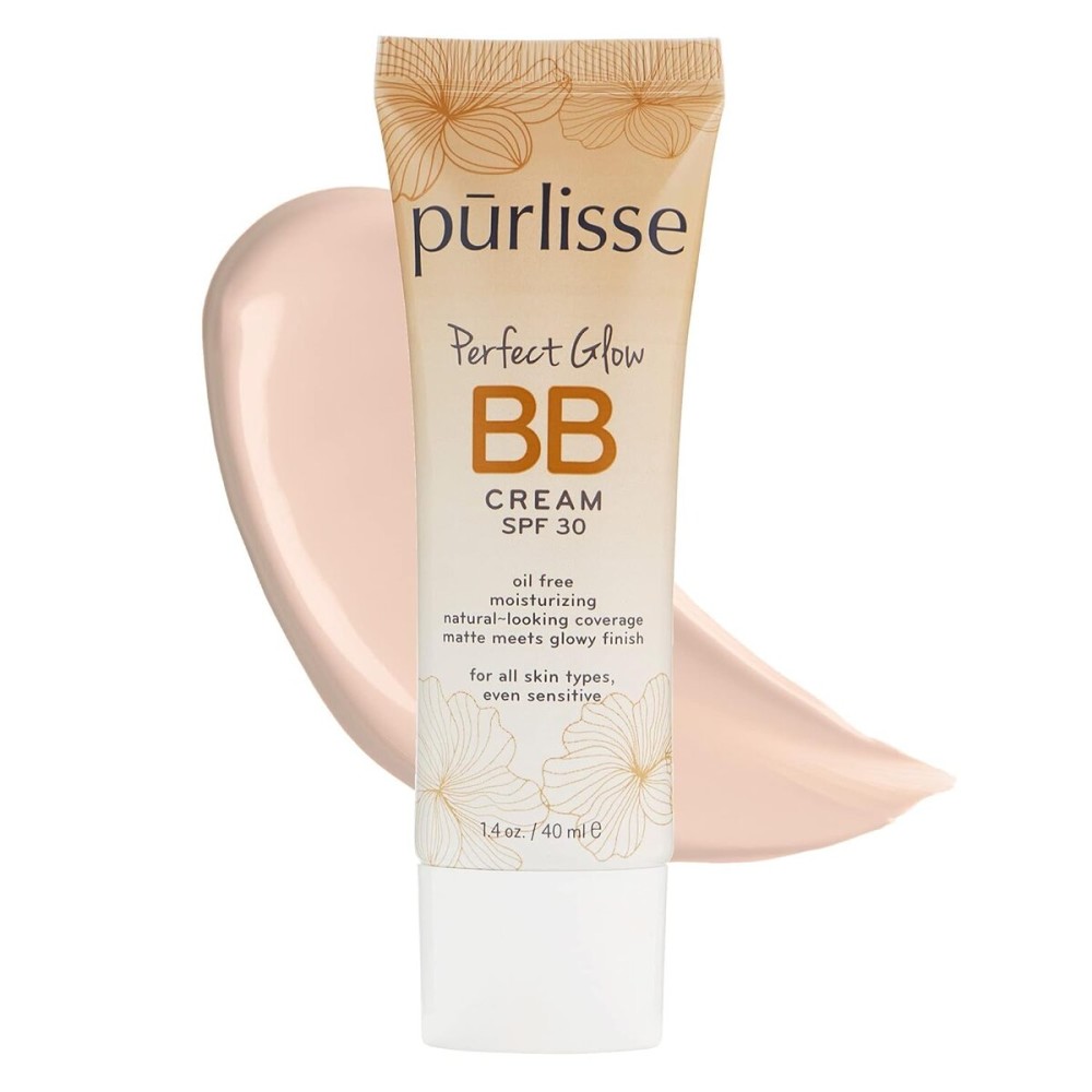 prlisse Perfect Glow BB Cream with SPF 30 - Matte Meets Dewy Finish - Enriched with Goji & Hawthorn Berry to Help Improve Skin Texture & Radiance - Fair (1.4 oz)