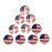 PINMEI Lot of 10 Golf Ball Markers Assorted Patterns - Soft Enamel Technique (USA Flag and Statue of Liberty)
