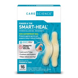 Care Science Smart Heal Hydrocolloid Gel Bandages, Fingers & Toes, Assorted Sizes, 16 ct