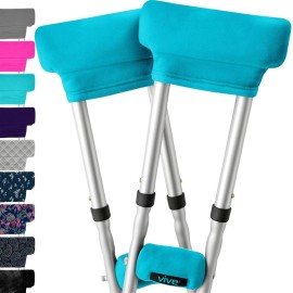 Vive Premium Crutch Pads & Hand Grips - Comfortable, Breathable, Machine Washable Padding - Moisture Wicking & Odor Reducing Pillow Accessory Covers for Adult & Youth Walking Crutches