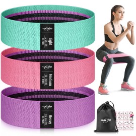 WALITO Resistance Bands for Working Out, Fabric Exercise Bands for Legs and Butt, Workout Bands for Women and Men, Booty Band for Yoga Starter Set, Pilates, Rehab, Fitness and Home Workout