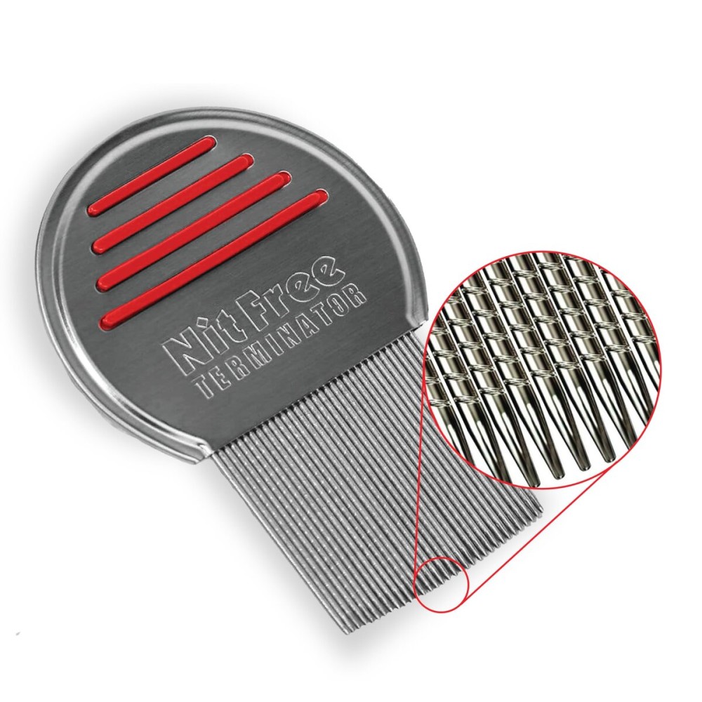 Nit Free Terminator Lice Comb - Professional Stainless Steel Comb for Effective Head Lice Treatment (Colors May Vary) (Pack of 48)