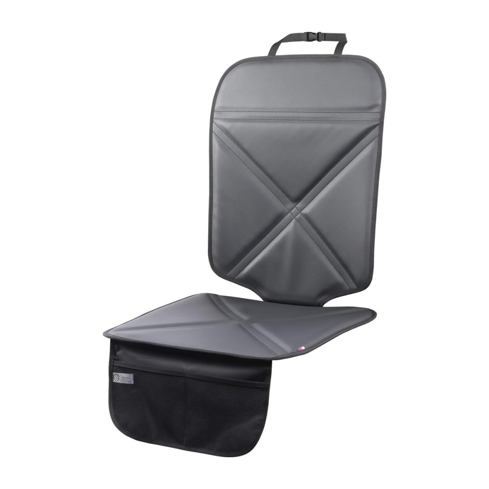 Viaviat Car Seat Protector Leather Waterproof Child Safety Seat Protector Cover with Thick Pad and 2 Large Pockets Durable Kick Mat for All Auto Seat (Black)