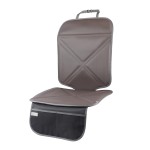 Viaviat Car Seat Protector Leather Waterproof Child Safety Seat Protector Cover with Thick Pad and 2 Large Pockets Durable Kick Mat for All Auto Seat (Brown)