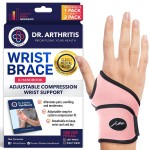 Doctor Developed Wrist Brace - Wrist wrap for Carpal Tunnel Arthritis,Tendonitis, Hand Support - Ideal for Fitness, Weightlifting - Handbook included (Pink, 1 Pack)