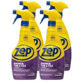 Zep Shower Tub and Tile Cleaner 32 oz ZUSTT32 (Case of 4) - No Scrub Pro Formula Breaks up Tough Buildup on Contact
