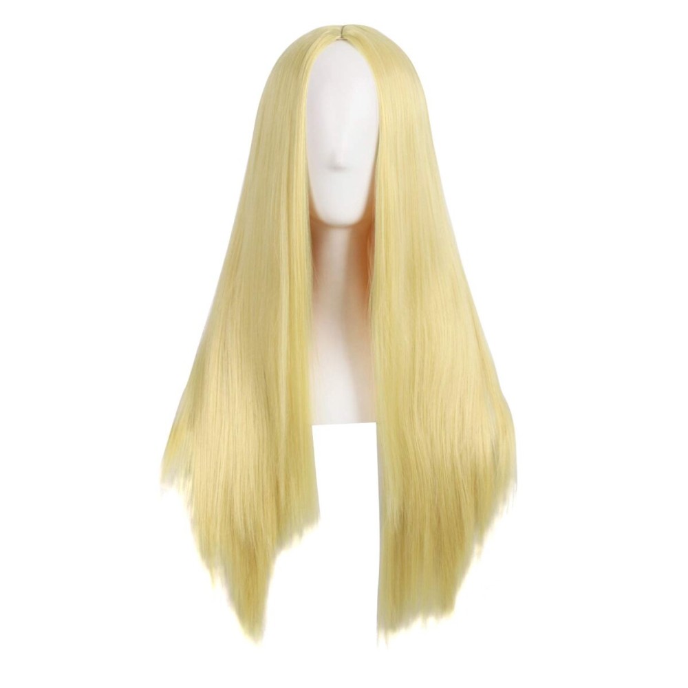 MapofBeauty 28 Inch/70cm Women Special Long Straight Synthetic Wig (Blonde Yellow)