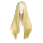 MapofBeauty 28 Inch/70cm Women Special Long Straight Synthetic Wig (Blonde Yellow)