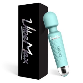 VibeMax Rechargeable Personal Massager - Powerful Multi Speed Vibration - Whisper Quiet - Waterproof - for Muscle Tension Relief in Neck, Back, Shoulders, Legs and Feet - Turquoise