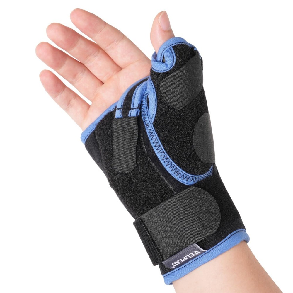 VELPEAU Carpal Tunnel Wrist Brace with Thumb Stabilizer Night Support, Completely Stabilizes Wrist Thumb Joint, Pain Relief for Tendonitis, De Quervain\'s Tenosynovitis, Arthritis(Short, Right Hand, M)