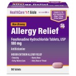 HealthCareAisle Allergy Relief - Fexofenadine Hydrochloride Tablets USP, 180 mg, 90 Tablets, Allergy Medication, Non-Drowsy 24-Hour Relief