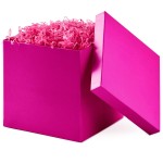 Hallmark Medium Gift Box with Lid and Shredded Paper Fill (Hot Pink 7 inch Box) for Anniversaries, Bridal Showers, Bachelorette, Bridesmaids Gifts, Valentine\'s Day, All Occasion