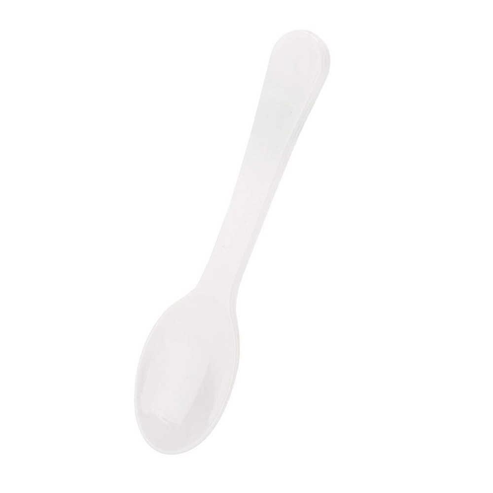 Extra Sturdy, Gmark 100pc 3 Taster Spoons Plastic Mini Spoons, Extra Sturdy, BPA Free, For Ice Cream, Dessert, White 1 Box Set GM1002F