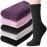 MOGGEI Womens Merino Wool Socks for Hiking Winter Warm Thick Thermal Crew Cozy Cabin Ladies Gift Comfy Boot Work Socks 5 Pairs(Solid Color A)