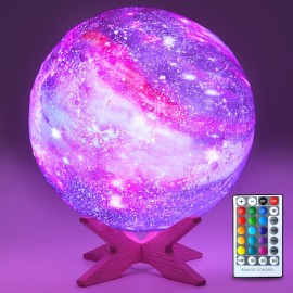 HYODREAM 5.9 inch Moon Lamp Remote & Touch Control 16 Colors LED Night Light Galaxy Lamp Rechargeable Moon Light as Christmas Gifts for Boys/Girls/Kids/Women