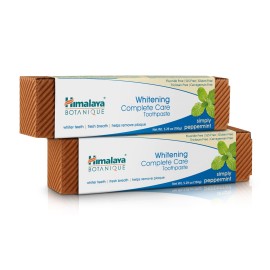 Himalaya Botanique Complete Care Whitening Toothpaste, Simply Peppermint, Fluoride Free for a Clean Mouth, Whiter Teeth and Fresh Breath, 5.29 oz, 2 Pack