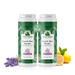 FOOT SENSE All Natural Foot & Shoe Powder, Foot Deodorant, Talc-Free, Odor Eliminator, Disinfects & Deodorizes, Long-Lasting up to 6 Months Safe for Men, Women, Kids, Athletes, 100g (2 Pack)