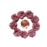 Baby Girls 2 Chiffon Flower Alligator Hair Clips with Rhinestones and Pearl,YYCRAFT Party Wedding Hair Bows Accessory for Kids Toddler Girls(Dusty Pink,10pcs)
