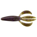 Berkley 1457701 Powerbait Pit Boss Soft Bait, 4 Bait Length, Green Pumpkin Purple, Package of 8