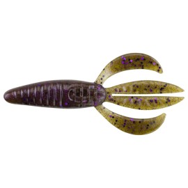 Berkley 1457701 Powerbait Pit Boss Soft Bait, 4 Bait Length, Green Pumpkin Purple, Package of 8