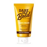 Dare 2B Bald Moisturizing Shave Cream with Argan Oil, Shea Butter, Cocoa Butter & Tea Tree Oil | Bald Head Shaving Cream | Rich Hydration for a Smooth Shave | Head Shaving Cream for Bald Men- 5.0 OZ