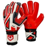 Renegade GK Fury Inferno Goalie Gloves with Pro-Tek Finger Protection | 4mm Giga Grip & 4mm Duratek | Red, White, Black Soccer Goalkeeper Gloves (Size 11, Adult, Mens, Roll Cut, Level 4)