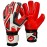Renegade GK Fury Inferno Goalie Gloves with Pro-Tek Fingersaves | 4mm Giga Grip & 4mm Duratek | Red, White, Black Goal Keeper Gloves (Size 10, Adult, Roll Cut, Level 4)