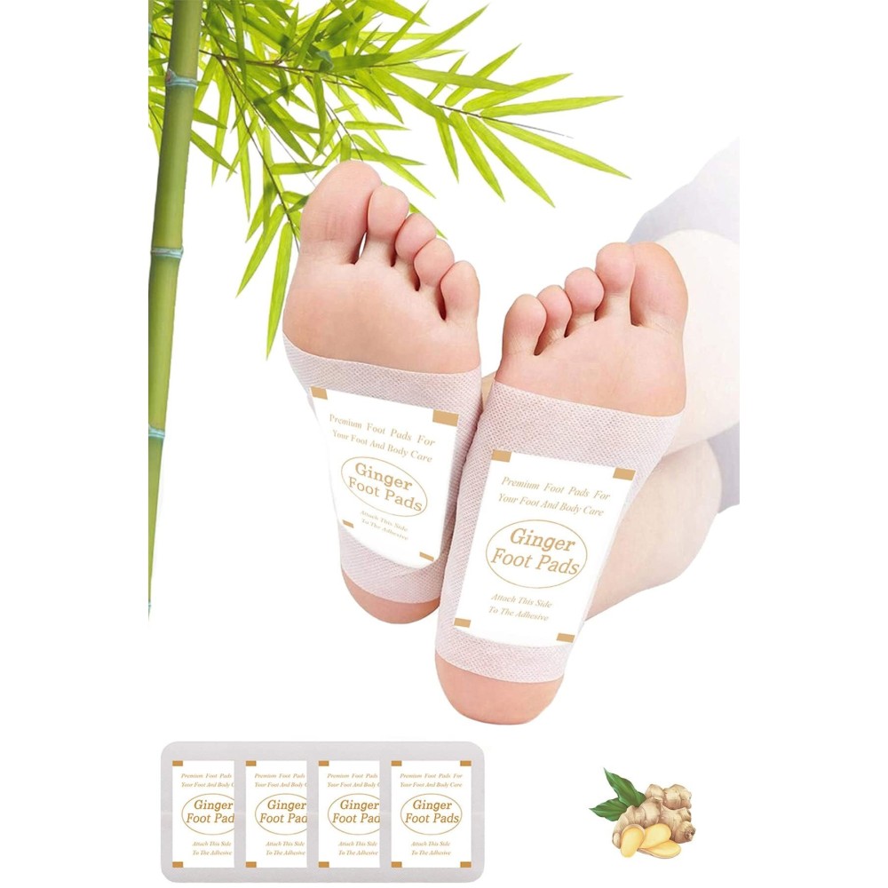 TEWEAE Foot Pads, Ginger FootPads, Natural Ginger Powder Bamboo Vinegar Foot Patches 20 Packs.