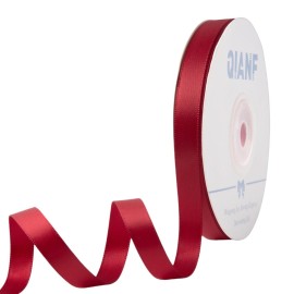 QIANF 3/8 Inch Double Face Satin Ribbon Burgundy Ribbon for Gift Wrapping Hair Bows Making Chair Sash Valentine\'s Day Wedding Birthday Party Invitation Decorations Floral Craft Sewing, 25 Yards