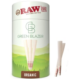 RAW Cones Organic 1-1/4: 100 Pack RAWthentic Pre Rolled Cones Rolling Papers & Tips, 84mm, Green Blazer Preroll loader