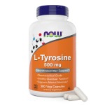 Now Foods L-Tyrosine 500mg, 300 Capsules - Non GMO - Supports Mental Alertness - 500 mg Caps - Free Form Supplement