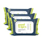 goodwipes Flushable Butt Wipes Made with Vitamin E & Aloe - Soft & Gentle Wet Wipe Dispenser for Home Use, Septic & Sewer Safe - Largest Adult Toilet Towelettes - Shea-Coco, 180 Count (3 Packs)