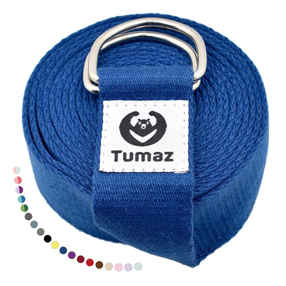 Tumaz Yoga Strap/Stretch Bands [15+ Colors, 6/8/10 Feet Options] with Extra Safe Adjustable D-Ring Buckle, Durable and Comfy Delicate Texture - Best for Daily Stretching, Physical Therapy, Fitness